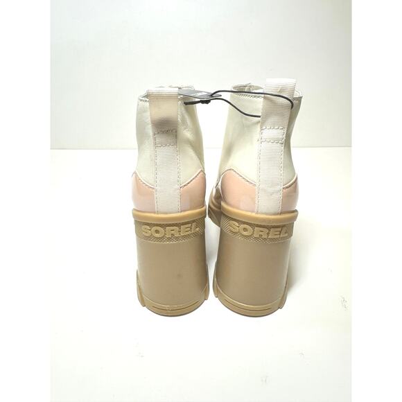 SOREL Waterproof Brex Zip Leather Ankle Boots in Chalk, Peach Sz 9 - Picture 12 of 15